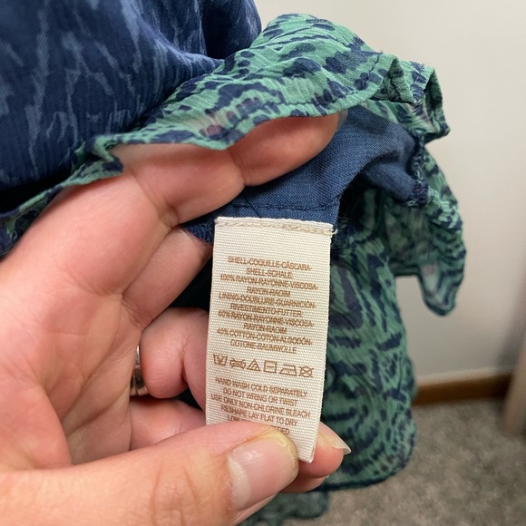 Free people Blue Boho Ruffle Flare Mini skirt Size 2 - Picture 7 of 8